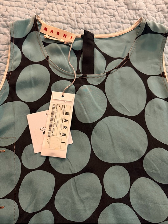 Marni Dresses & Skirts - Marni Blue and Black silk Polka Dot Mini Dress New With Tag
